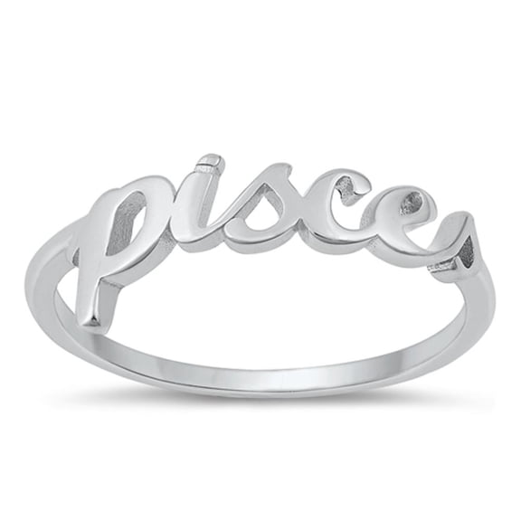 CHOOSE YOUR STYLE Sterling Silver Pisces Zodiac Ring .925 Astrological Sign Band Jewelry Female Size 10