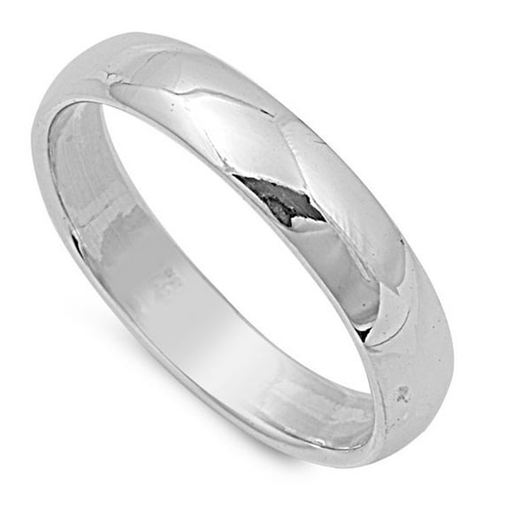 CHOOSE YOUR STYLE Sterling Silver Wedding 4mm Band Plain Comfort Fit Ring Solid 925 Jewelry Female Size 13