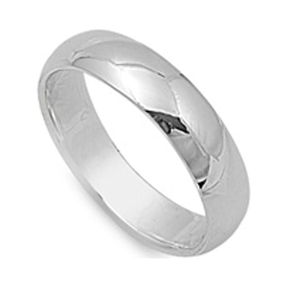 CHOOSE YOUR STYLE Sterling Silver Wedding 5mm Band Plain Comfort