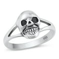 thumbnail image 1 of CHOOSE YOUR STYLE Sterling Silver Women's Mens Biker Ring Skull Skeleton Ring Band 13mm 925 Female Size 11, 1 of 4