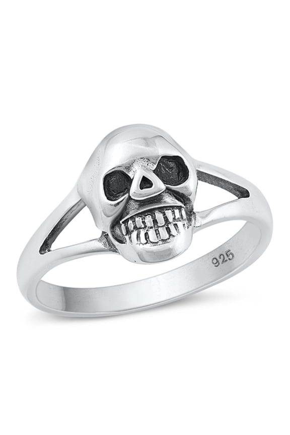 CHOOSE YOUR STYLE Sterling Silver Women's Mens Biker Ring Skull Skeleton Ring Band 13mm 925 Female Size 8