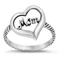 thumbnail image 1 of CHOOSE YOUR STYLE Sterling Silver Women's Mom Love Heart Ring 925 Band 14mm Jewelry Female Size 7, 1 of 4