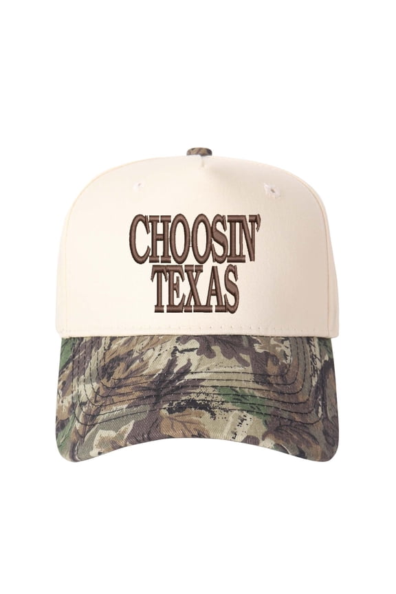 CHOOSIN' TEXAS Letter Embroidered Color Block Trucker Hat Unisex Adjustable Cotton Breathable Fashion Cap for Travel Daily Wear