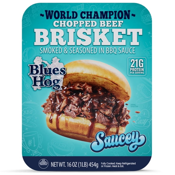 Blues Hog BBQ Chopped Brisket, Fully Cooked, Smoked and Seasoned, 16 oz.