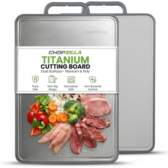CHOPZILLA Titanium Cutting Board, Food Safe & Non Toxic Cutting Boards for Kitchen