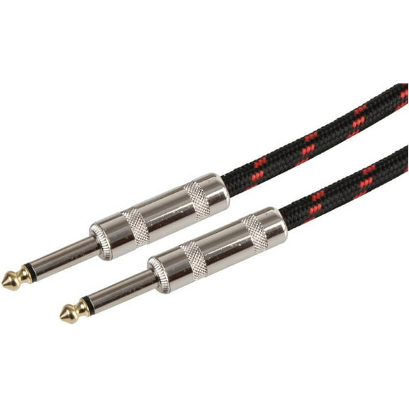 CHORD - 6.35mm (1/4") Male to Male Guitar Lead, 3m Black/Red
