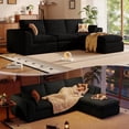 thumbnail image 1 of DILORA 108'' Boneless Cloud couches for Livingroom,Sectional L-Shape Couch With Ottoman,3 Seater Convertible Modular Soft sofa,Black, 1 of 8