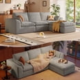 thumbnail image 1 of DILORA 108'' Boneless Cloud couches for Livingroom,Sectional L-Shape Couch With Ottoman,3 Seater Convertible Modular Soft sofa,Gray, 1 of 8
