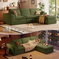thumbnail image 1 of DILORA 108'' Boneless Cloud couches for Livingroom,Sectional L-Shape Couch With Ottoman,3 Seater Convertible Modular Soft sofa,Green, 1 of 9
