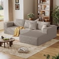 thumbnail image 1 of DILORA Sectional Boneless Cloud Sofa,Modern Modular L-shape Couch for living room,Corduroy Convertible Sponge Sleeper Sofas(Camel,Right Chaise)108'', 1 of 9