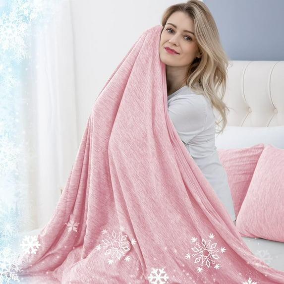 CHOSHOME Pink Cotton Bed Blanket, Twin - Soft, Breathable