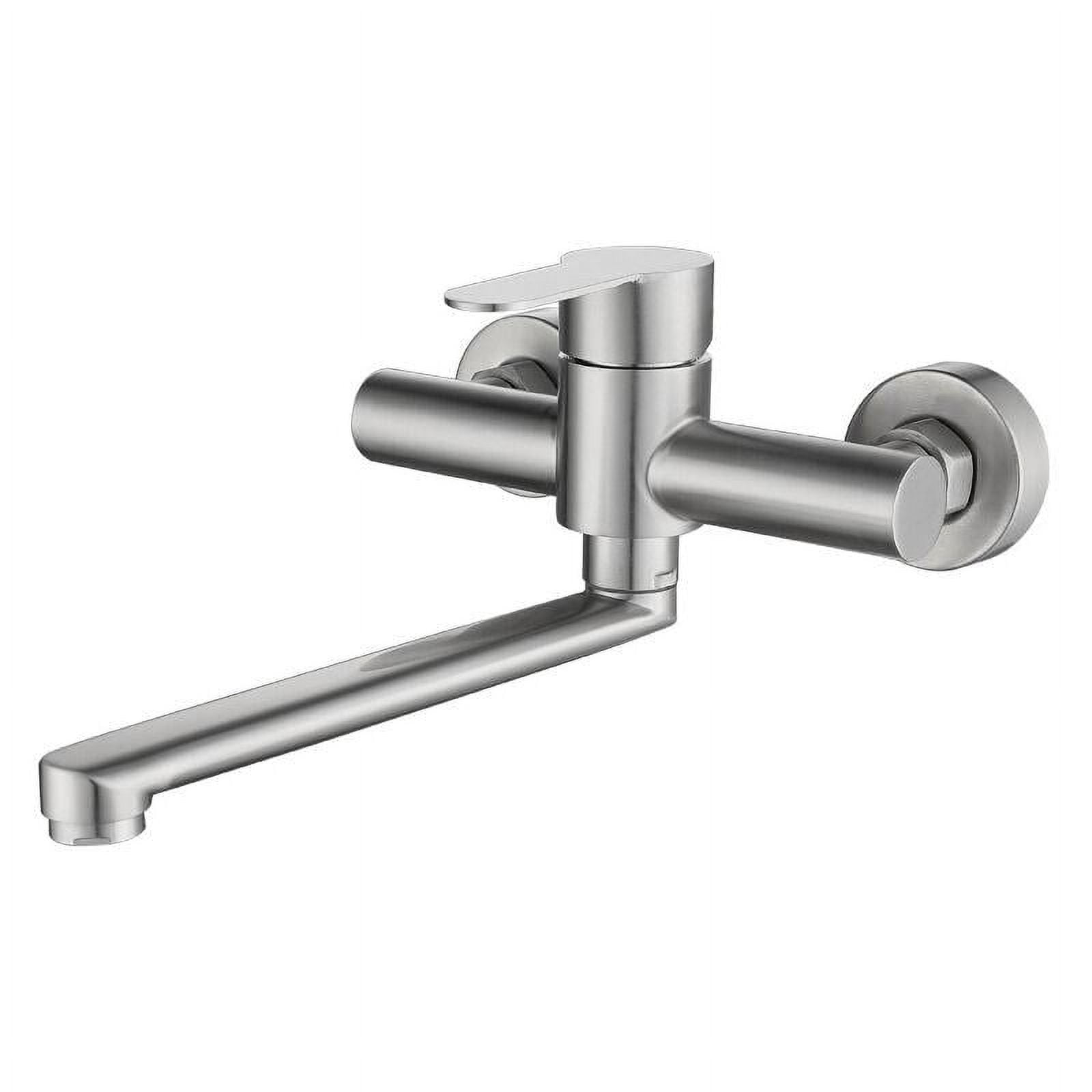 CHOYCLIT Wall Mounted Kitchen Faucet, Stainless Steel Wall Mounted