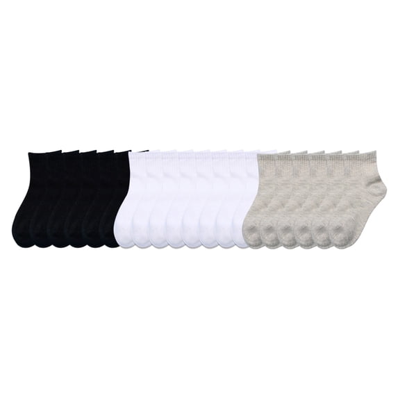 CHOYURME CHONYURM Boys Athletic Quarter Socks,10 Pairs Comfortable Breathable Socks for School 3-12 Years Old