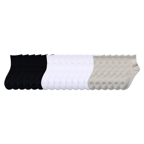 CHOYURME CHONYURM Boys Athletic Quarter Socks,10 Pairs Comfortable Breathable Socks for School 3-12 Years Old