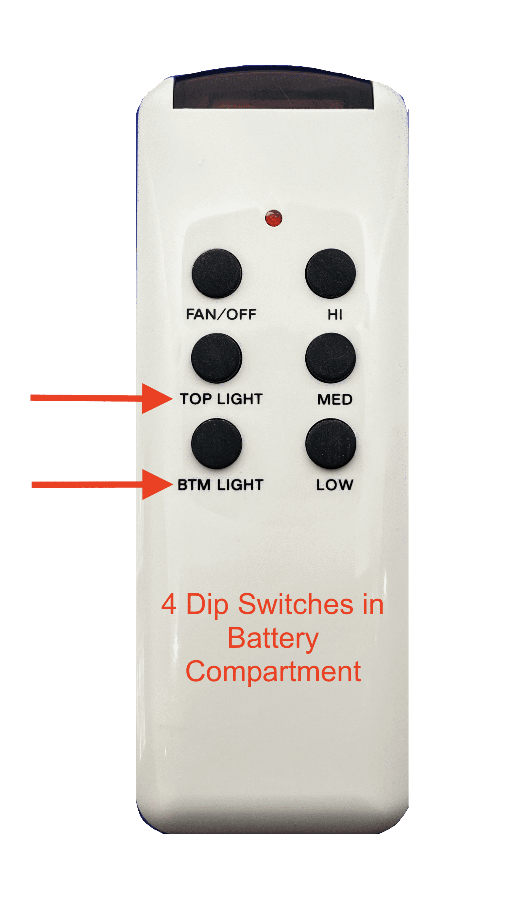 CHQ8BT7053T Ceiling Fan Remote Control 4 Dip Switch Version W/ Top and BTM light by MFP