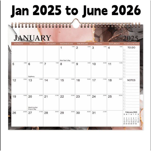 CHRATLHI 2025 Calendar, January 2025 Jun 2026, 18Months, Large Desk