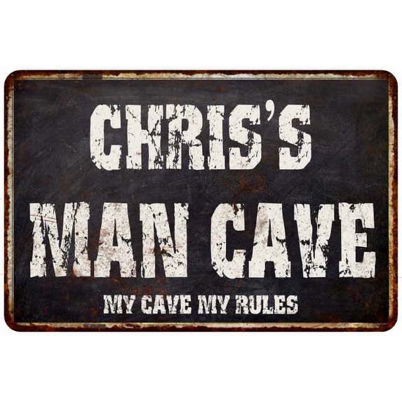CHRIS'S Man Cave Black Grunge Sign Home Decor Gift Cave Funny 108120004139