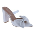 thumbnail image 1 of 【CHRISTAL-40】Belovely Women’s Pointed Toe Heeled Sandal Chunky Block Heel with Bow Girl Walking Shoes Footwear Shoe Summer Nail, 1 of 8