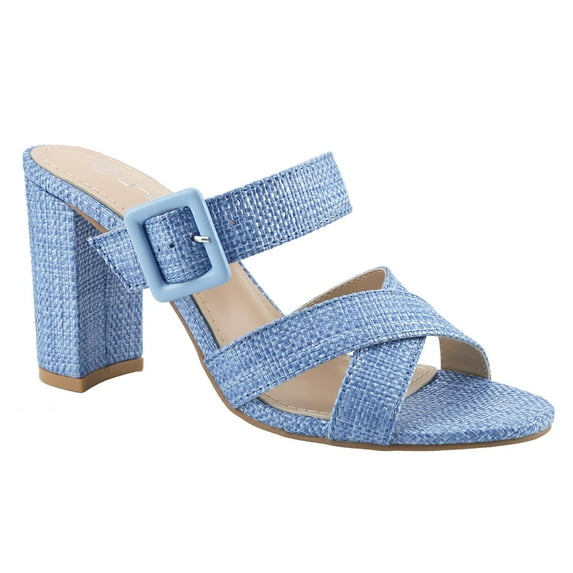 【CHRISTAL-65】Women's Crisscross Strap Block Heel Slide Sandals Walking Shoes Girl Summer Footwear Shoe Rubber Comfort Chunky Casual Stylish