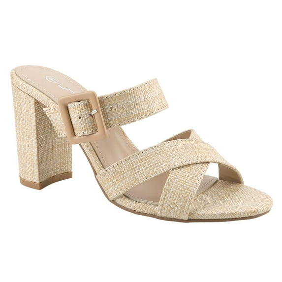 【CHRISTAL-65】Women's Crisscross Strap Block Heel Slide Sandals Walking Shoes Girl Summer Footwear Shoe Rubber Comfort Chunky Casual Stylish