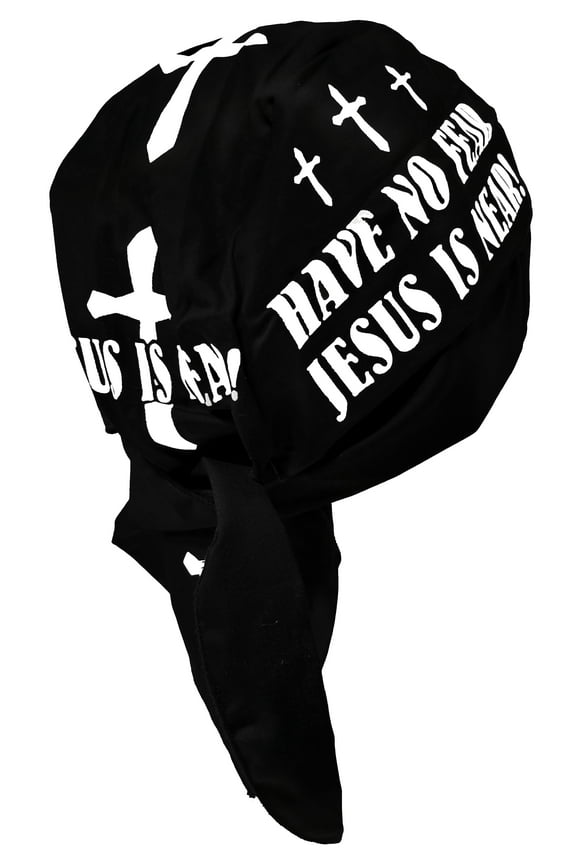 CHRISTIAN Doo-Rag with SWEATBAND Motorcycle Skull Cap Biker Do-Bandana