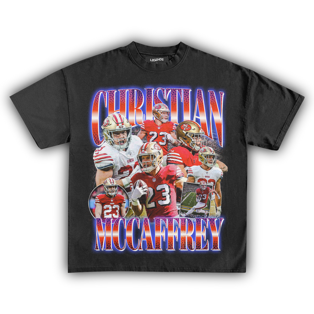 CHRISTIAN MCCAFFREY TEE, Bootleg Print Front Shirt, Football Fan Shirt