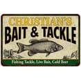 thumbnail image 1 of CHRISTIAN'S Bait & Tackle Metal Sign 8 x 12 Matte Finish Metal 108120016239, 1 of 1