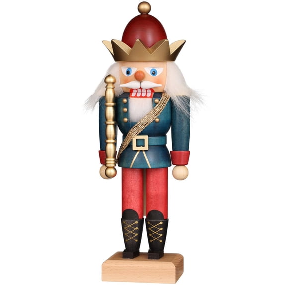 Alexander Taron 11" Red and Blue Christian Ulbricht Mini King Nutcracker Decoration