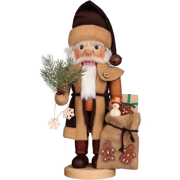 Alexander Taron 15.75" Brown and White Christian Ulbricht Santa Nutcracker Decoration