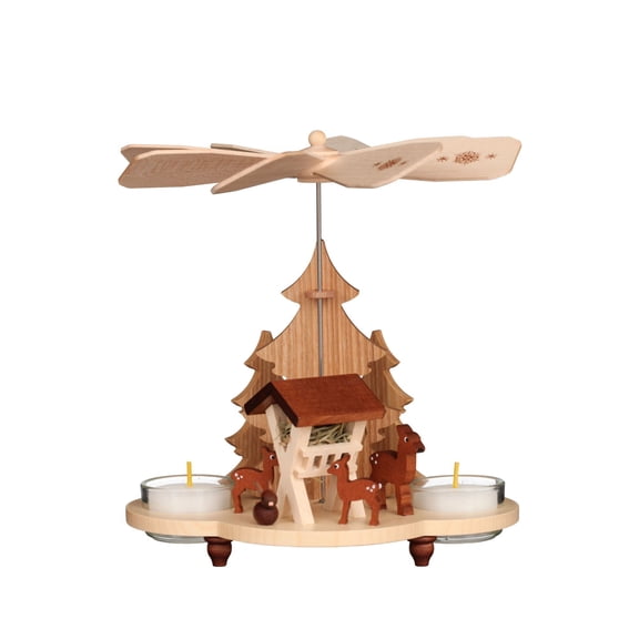 Alexander Taron 7.75" Christian Ulbricht Woods Feeding Deers Christmas Pyramid