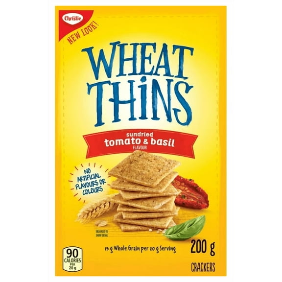 CHRISTIE WHEAT THINS CRACKERS SUN DRIED TOMATO AND BASIL 1X200.000 GR