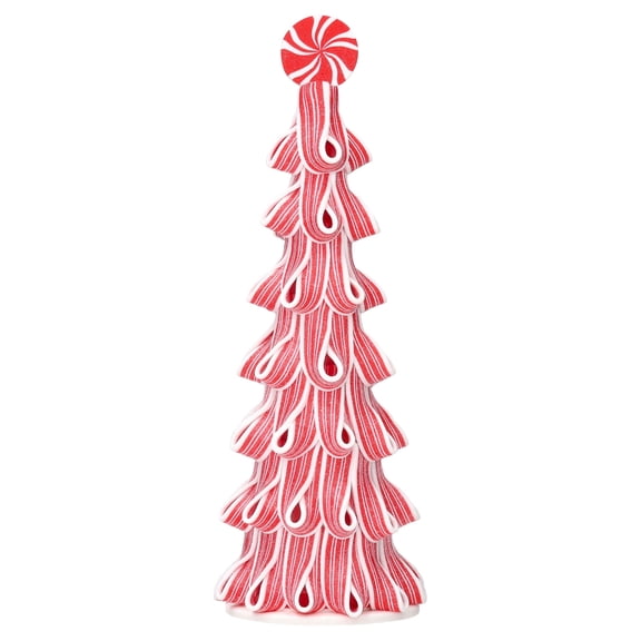 Holiday Time 13.5'' Red & White Ribbon Candy Tree Christmas Decor