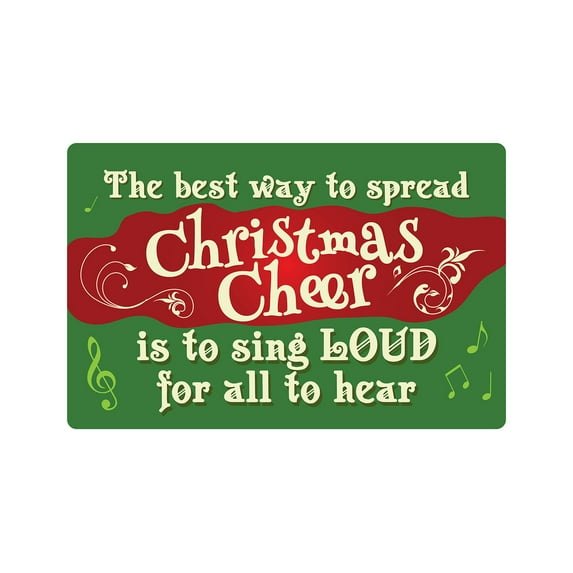 CHRISTMAS CHEER Aluminum Sign christmas song season holiday merry carol | Indoor/Outdoor | 10" Tall