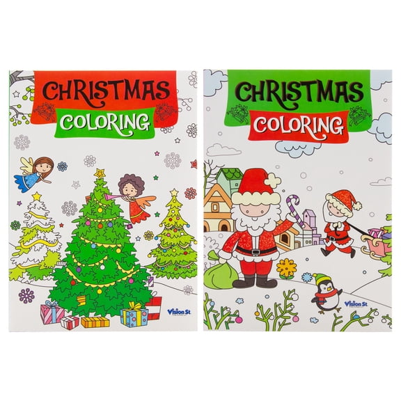 CHRISTMAS Coloring Books 2-Title, for Learning Drawing, Gift for Kids, 2-Pack