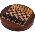 thumbnail image 1 of CHRISTMAS GIFT/ CHRISTMAS SPECIAL Crafts'man round Wooden Chess Game with Diameter 9 inches, 1 of 1