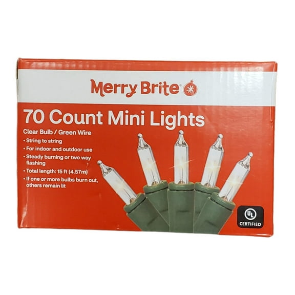 70 Mini White Christmas Lights - 14ft Indoor/Outdoor