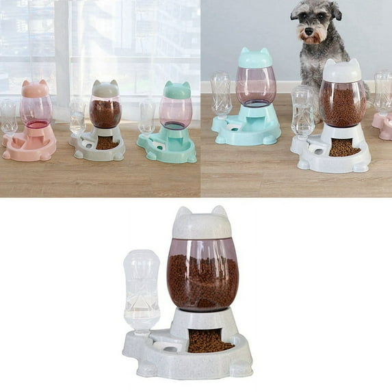 CHRISTMAS PROMOTION!!Cat Feeder Automatic Dispenser Cat Food Bowl Pet Drinker,Automatic Water Dispenser, Cat Food Bowl,Prevent Overturning Replenish Pet Food Automatic Gravity Bottle Bowl Dish Stand