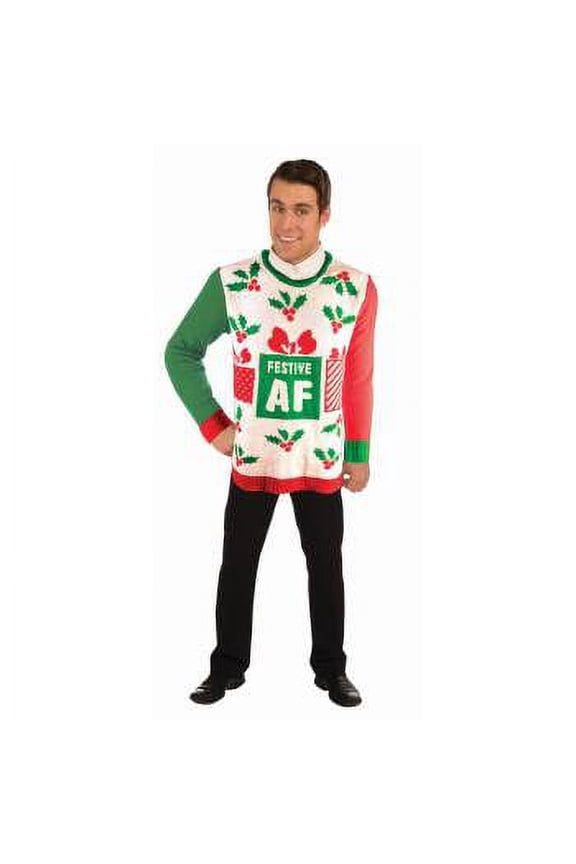 CHRISTMAS SWEATER "FESTIVE AF" XL