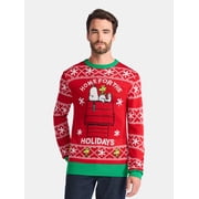 Peanuts Snoopy Men's and Big Men's Holiday Sweater Ugly Sweater, Sizes S-2XL