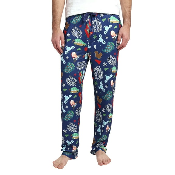 CHRISTMAS VACATION Logo All Over Print Mens Pajama Sleep Pants Loungewear-XL