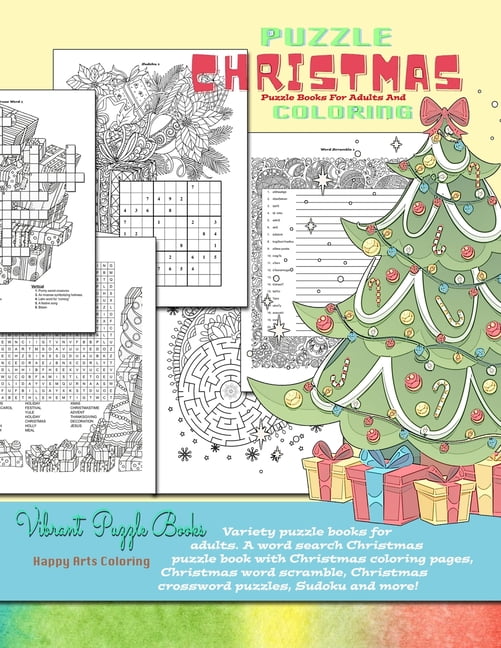 CHRISTMAS puzzle books for adults and coloring Variety puzzle books CHRISTMAS puzzle books for adults and coloring Variety puzzle books