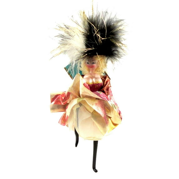 8.00In Yes She Can Can, Glass, Ornament Italian Dancer 1013597 Rose