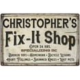 thumbnail image 1 of CHRISTOPHER'S Fix-It Shop Sign Grandpa Dad Wall D12 x 18 Matte Finish Metal 112180006014, 1 of 1