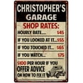 thumbnail image 1 of CHRISTOPHER'S Garage Shop Rates Sign Man Cave Décor 8 x 12 Matte Finish Metal 108120010014, 1 of 1