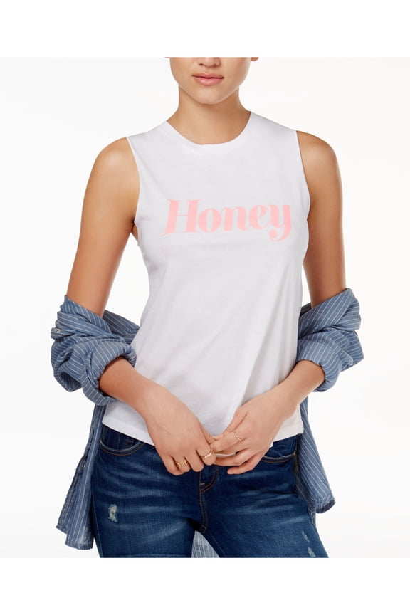 $46 Womens New 1177 White Printed Sleeveless Jewel Neck Casual Top S B+B