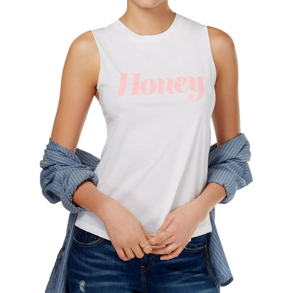 CHRLDR Womens Honey Muscle Tank Top, White, Large