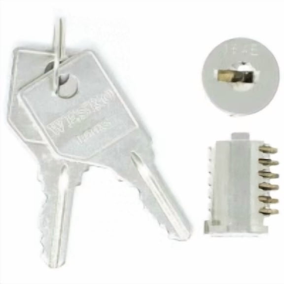 (CHROME) File Cabinet , Desk or Cubicle Replacement Lock Core Kit Includes 2 Keys for HON 110E