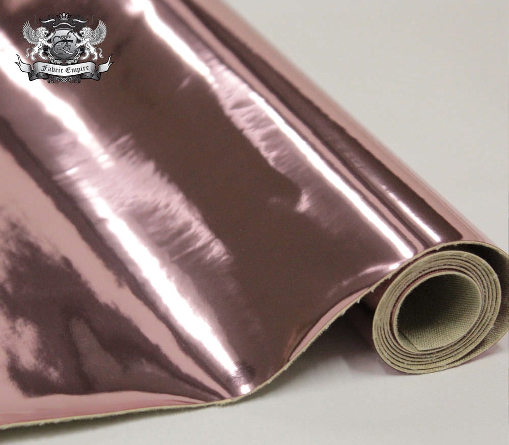 CHROME MIRROR Glossy Vinyl TPU Leatherettes Fabric Fake Leather 54" wide for Shoes Bags Clothing Upholstery Sewing Patchwork & Craft Applique (Sold by the Yard) - Light Pink