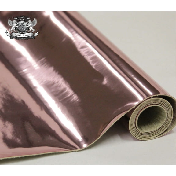 CHROME MIRROR Glossy Vinyl TPU Leatherettes Fabric Fake Leather 54" wide for Shoes Bags Clothing Upholstery Sewing Patchwork & Craft Applique (Sold by the Yard) - Light Pink
