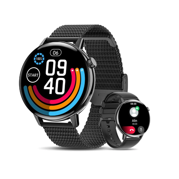 CHRONUS Smart Watch - 1.32" Touch Screen, 20 Sports Modes, Bluetooth Calling, IP67, Android/iOS, Black